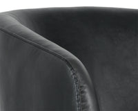 Sunpan Dax Swivel Lounge Chair in Coal Black / Havana Dark Brown