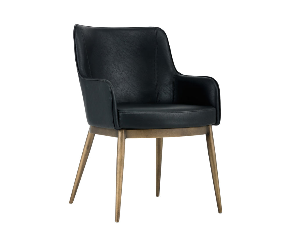 Sunpan Franklin Dining Armchair - Beige Linen/Bravo Cream/ Vintage Black/Vintage Blue