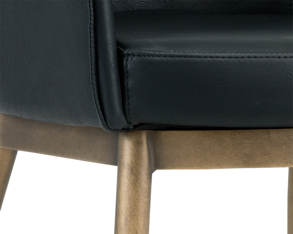 Sunpan Franklin Dining Armchair - Beige Linen/Bravo Cream/ Vintage Black/Vintage Blue