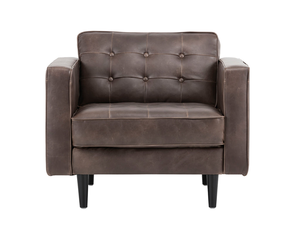 Sunpan Donnie Armchair - Coal Black/Dark Grey/Havana Dark Brown/Light Grey/Tobacco Tan