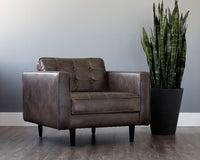 Sunpan Donnie Armchair - Coal Black/Dark Grey/Havana Dark Brown/Light Grey/Tobacco Tan