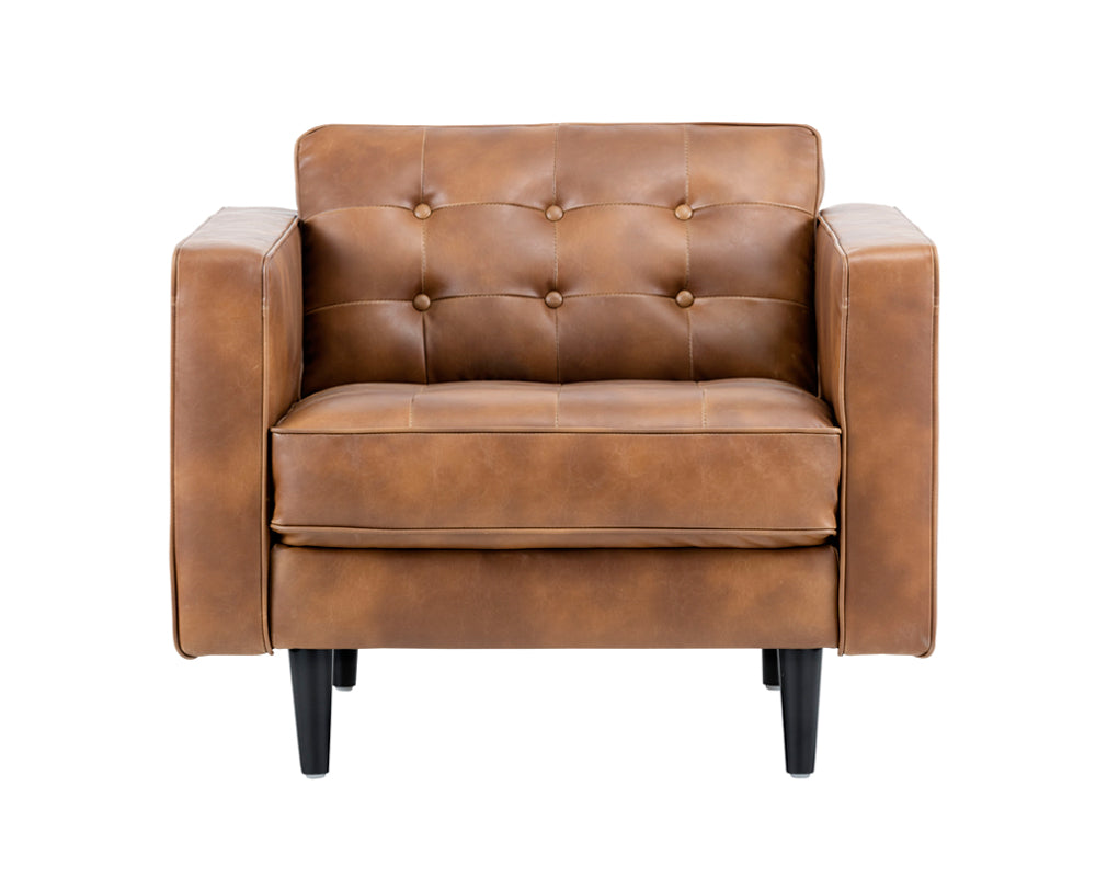 Sunpan Donnie Armchair - Coal Black/Dark Grey/Havana Dark Brown/Light Grey/Tobacco Tan