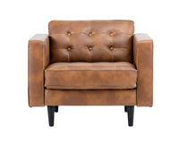 Sunpan Donnie Armchair - Coal Black/Dark Grey/Havana Dark Brown/Light Grey/Tobacco Tan