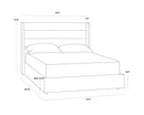 Sunpan Emmit Bed - Queen in Marble / Quarry / Merino Pearl
