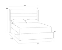 Sunpan Emmit Bed - Queen in Marble / Quarry / Merino Pearl
