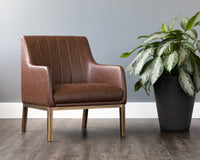 Sunpan Wolfe Lounge Chair in Beige Linen/Bravo Cream/Bravo Metal/Vintage Black/Vintage Blue/Vintage Cognac