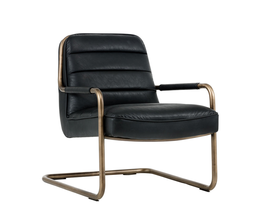 Sunpan Lincoln Lounge Chair in Beige Linen/Vintage Black/Vintage Blue/Vintage Cognac
