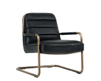 Sunpan Lincoln Lounge Chair in Beige Linen/Vintage Black/Vintage Blue/Vintage Cognac