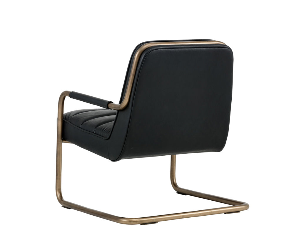 Sunpan Lincoln Lounge Chair in Beige Linen/Vintage Black/Vintage Blue/Vintage Cognac