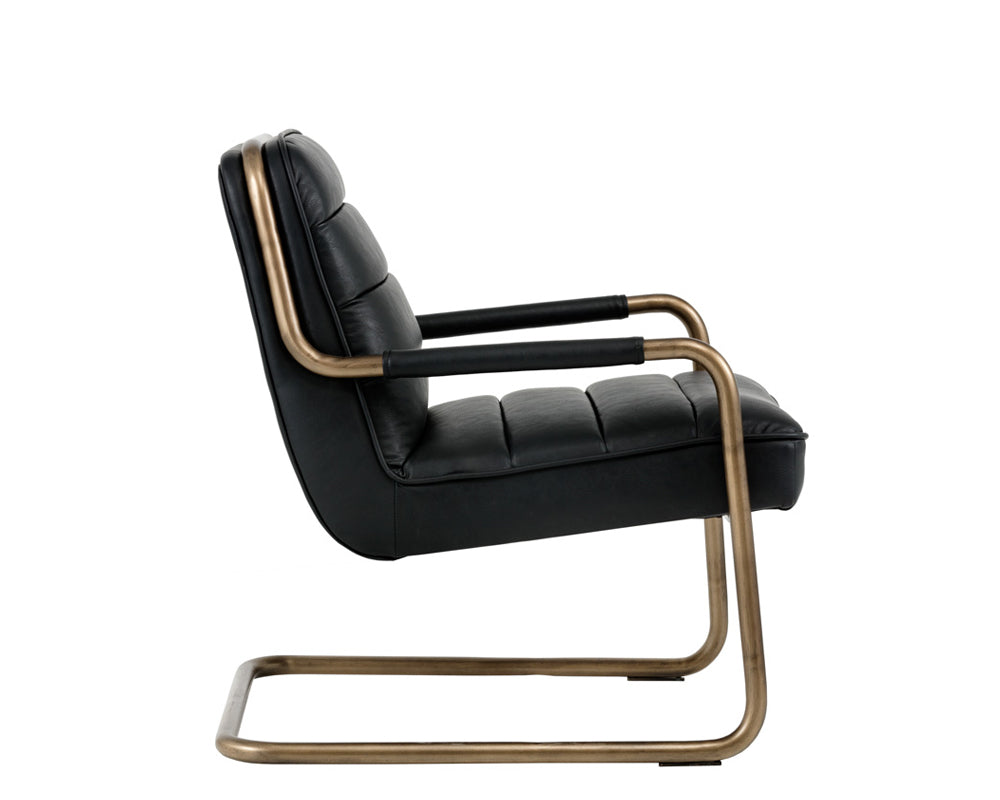 Sunpan Lincoln Lounge Chair in Beige Linen/Vintage Black/Vintage Blue/Vintage Cognac