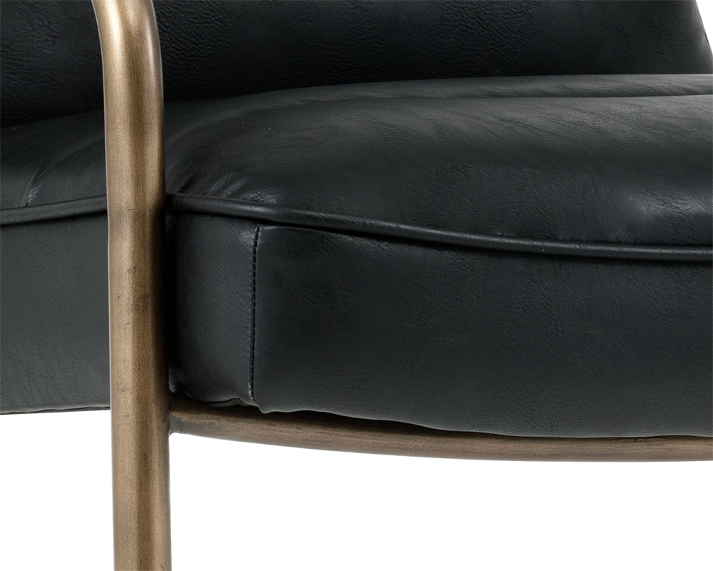 Sunpan Lincoln Lounge Chair in Beige Linen/Vintage Black/Vintage Blue/Vintage Cognac