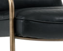 Sunpan Lincoln Lounge Chair in Beige Linen/Vintage Black/Vintage Blue/Vintage Cognac