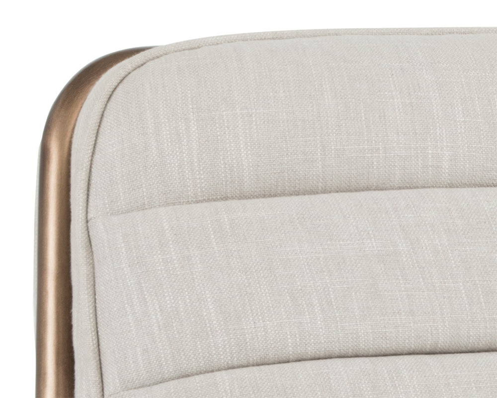 Sunpan Lincoln Lounge Chair in Beige Linen/Vintage Black/Vintage Blue/Vintage Cognac