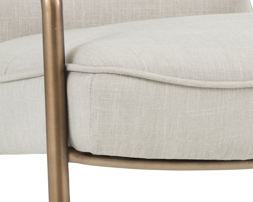 Sunpan Lincoln Lounge Chair in Beige Linen/Vintage Black/Vintage Blue/Vintage Cognac