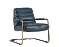 Sunpan Lincoln Lounge Chair in Beige Linen/Vintage Black/Vintage Blue/Vintage Cognac