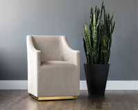 Sunpan Zane Wheeled Lounge Chair in Abbington Black/Piccolo Pebble/Piccolo Prosecco