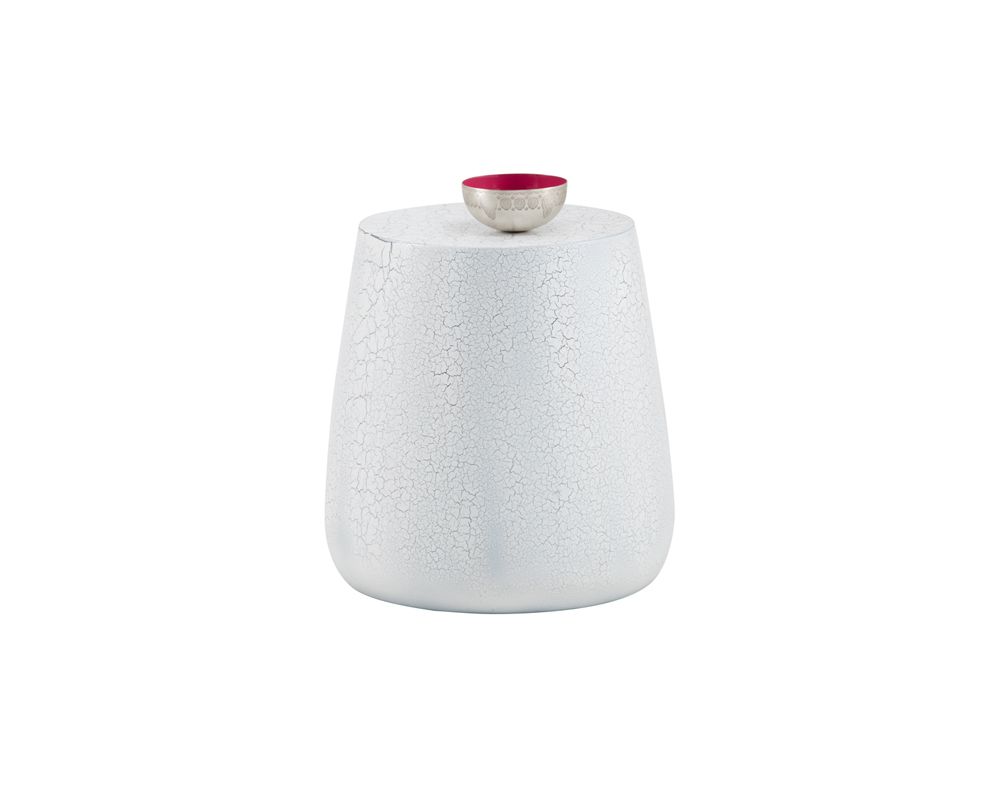 SUNPAN Rollo Side Table - White And Black Crackle