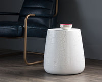 SUNPAN Rollo Side Table - White And Black Crackle