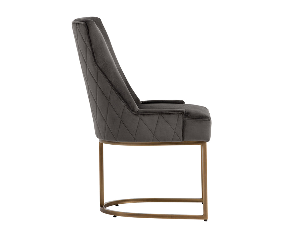Sunpan Florence Dining Chair - Abbington Black/Piccolo Pebble/Piccolo Prosecco