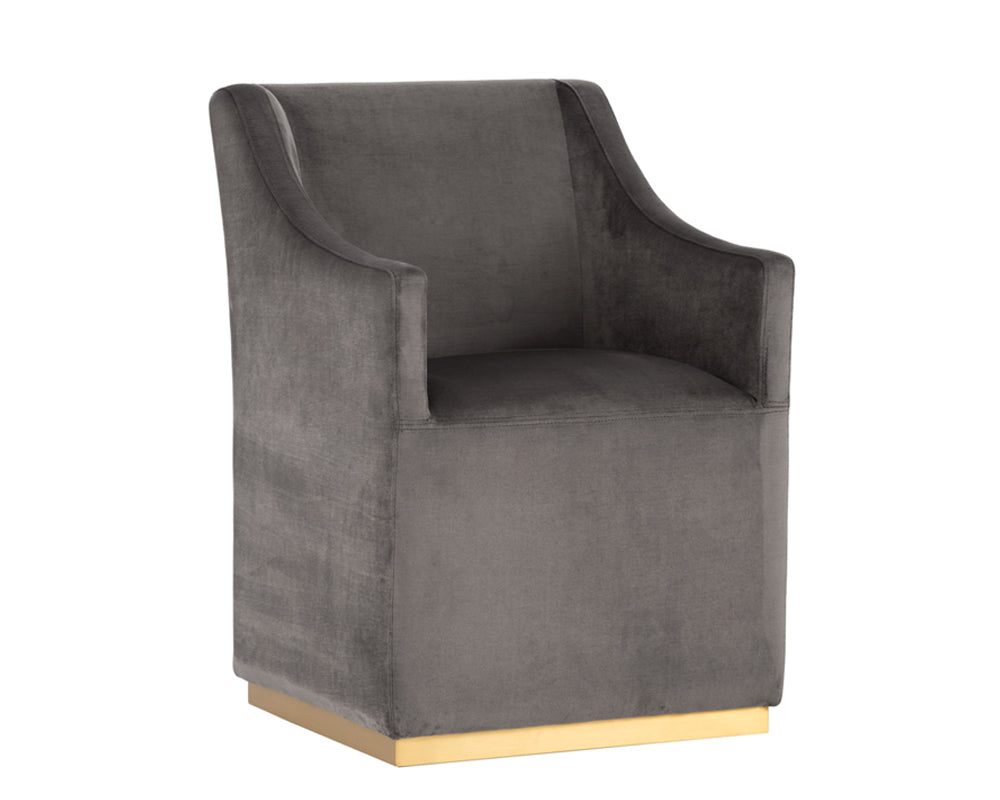 Sunpan Zane Wheeled Lounge Chair in Abbington Black/Piccolo Pebble/Piccolo Prosecco