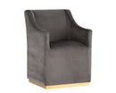 Sunpan Zane Wheeled Lounge Chair in Abbington Black/Piccolo Pebble/Piccolo Prosecco