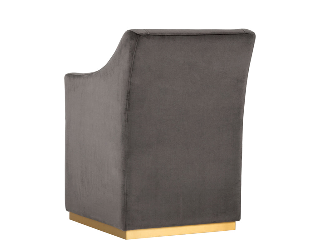 Sunpan Zane Wheeled Lounge Chair in Abbington Black/Piccolo Pebble/Piccolo Prosecco