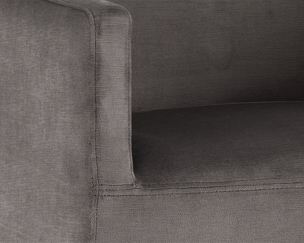 Sunpan Zane Wheeled Lounge Chair in Abbington Black/Piccolo Pebble/Piccolo Prosecco