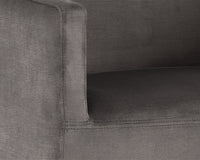 Sunpan Zane Wheeled Lounge Chair in Abbington Black/Piccolo Pebble/Piccolo Prosecco