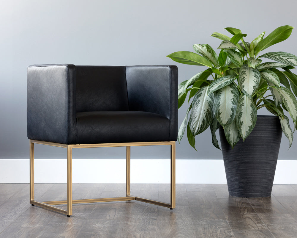 Sunpan Kwan Lounge Chair - Vintage Black/Blue
