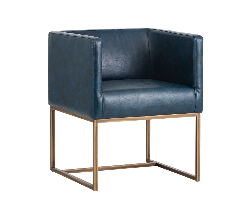 Sunpan Kwan Lounge Chair - Vintage Black/Blue
