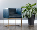 Sunpan Kwan Lounge Chair - Vintage Black/Blue