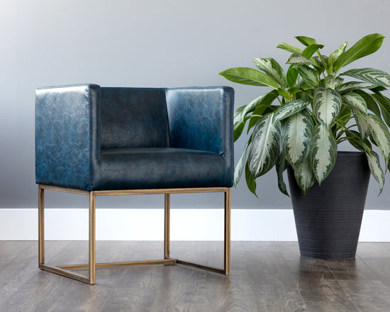 Sunpan Kwan Lounge Chair - Vintage Black/Blue