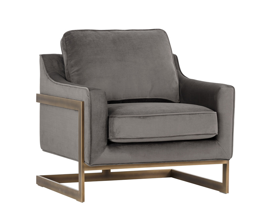 Sunpan Kalmin Lounge Chair - Abbington Black / Piccolo Pebble / Piccolo Prosecco