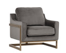 Sunpan Kalmin Lounge Chair - Abbington Black / Piccolo Pebble / Piccolo Prosecco
