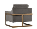 Sunpan Kalmin Lounge Chair - Abbington Black / Piccolo Pebble / Piccolo Prosecco