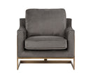 Sunpan Kalmin Lounge Chair - Abbington Black / Piccolo Pebble / Piccolo Prosecco
