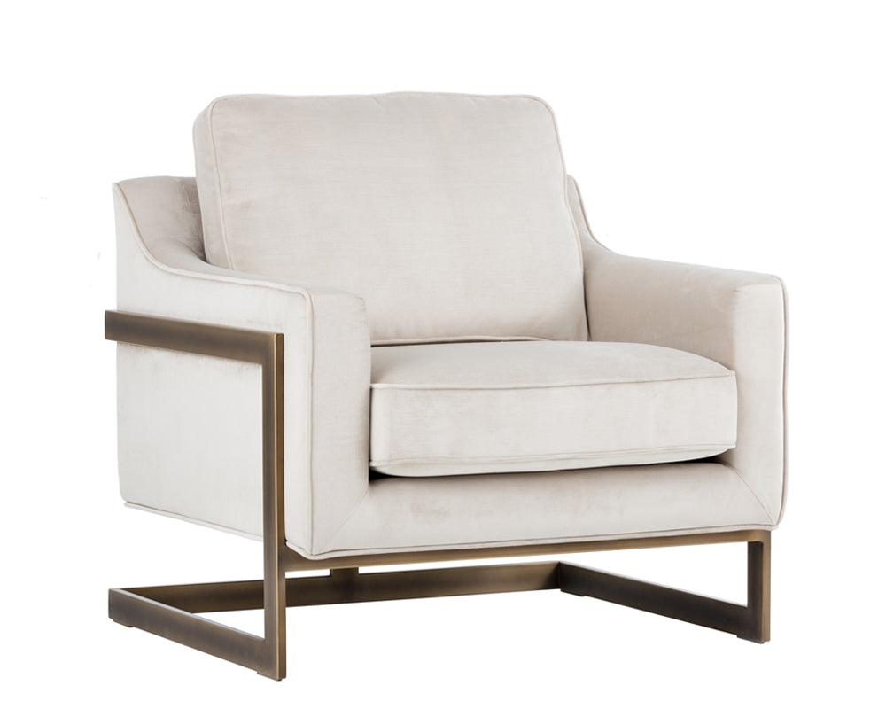 Sunpan Kalmin Lounge Chair - Abbington Black / Piccolo Pebble / Piccolo Prosecco