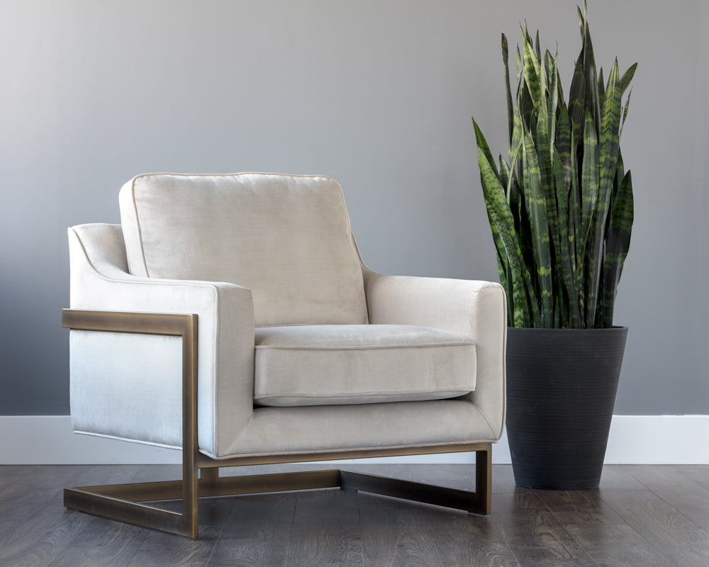 Sunpan Kalmin Lounge Chair - Abbington Black / Piccolo Pebble / Piccolo Prosecco