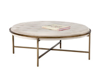 Sunpan Ethel Ottoman - Round - Piccolo Pebble / Piccolo Prosecco