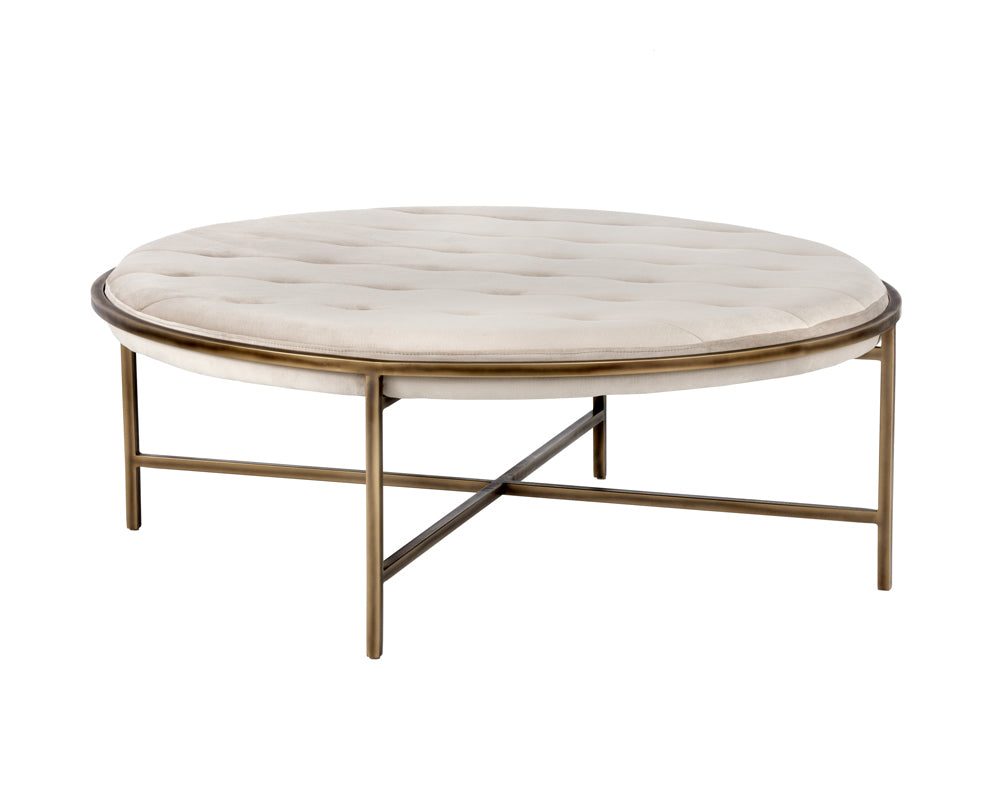 Sunpan Ethel Ottoman - Round - Piccolo Pebble / Piccolo Prosecco
