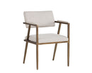 Sunpan Ventouz Dining Armchair in Beige Linen/Vintage Black