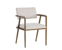 Sunpan Ventouz Dining Armchair in Beige Linen/Vintage Black