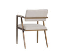 Sunpan Ventouz Dining Armchair in Beige Linen/Vintage Black