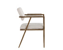 Sunpan Ventouz Dining Armchair in Beige Linen/Vintage Black