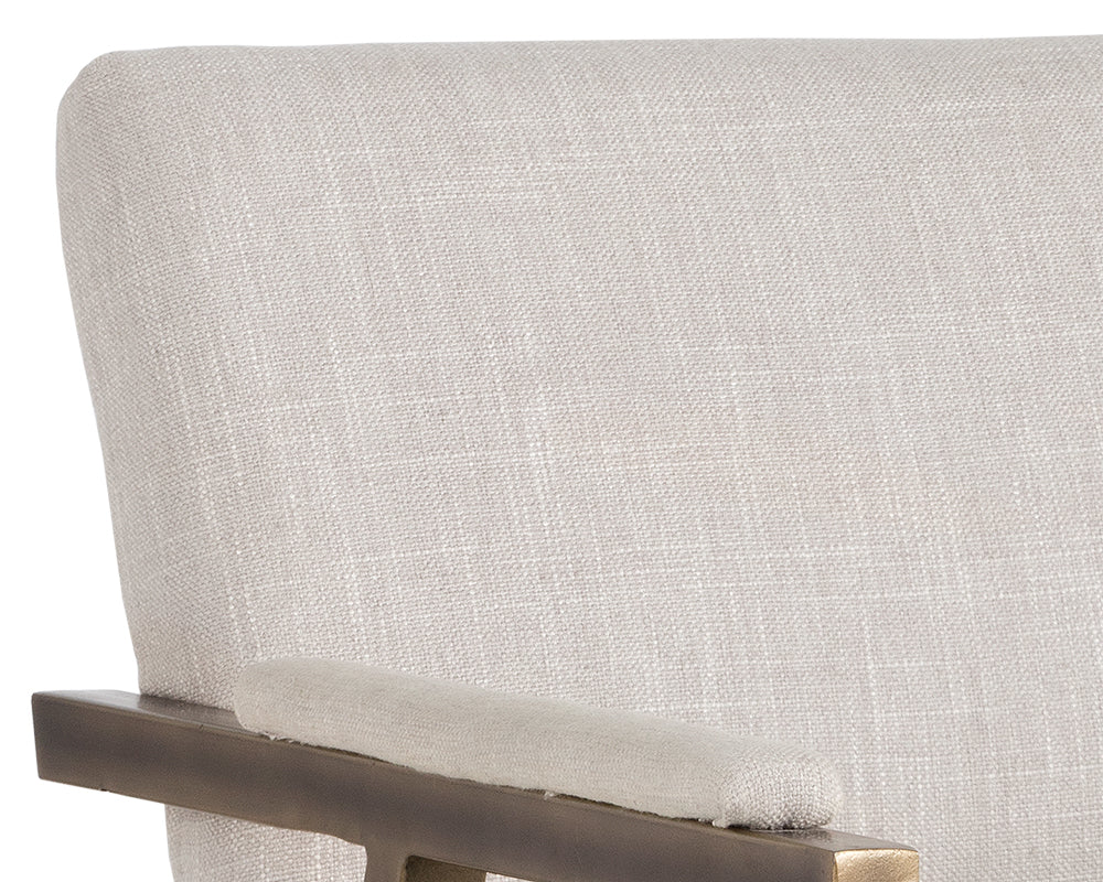 Sunpan Ventouz Dining Armchair in Beige Linen/Vintage Black