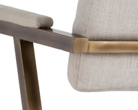 Sunpan Ventouz Dining Armchair in Beige Linen/Vintage Black
