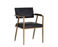 Sunpan Ventouz Dining Armchair in Beige Linen/Vintage Black