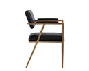 Sunpan Ventouz Dining Armchair in Beige Linen/Vintage Black
