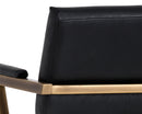 Sunpan Ventouz Dining Armchair in Beige Linen/Vintage Black