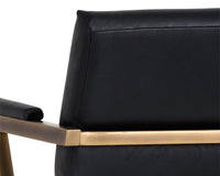 Sunpan Ventouz Dining Armchair in Beige Linen/Vintage Black
